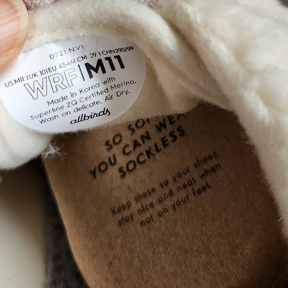 Allbirds Mens' Wool Runner Fluff Running Shoes ~WHITE ~Size 11 **NEW - Picture 10 of 12